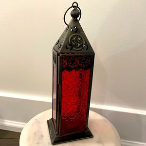 Red lantern for candle